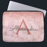 Glam Rose Gold Glitzer Marmorsparkle Monogramm Laptopschutzhülle<br><div class="desc">Glam Rose Gold - Pink Ombre Imitats Glitzer und Sparkle Marmorstein Moderne und elegante Monogram Case. Dieser Fall kann so angepasst werden,  dass er Ihren Anfangs- und Vornamen enthält.</div>