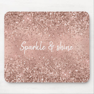 Glam Rose Gold Glitzer Mousepad