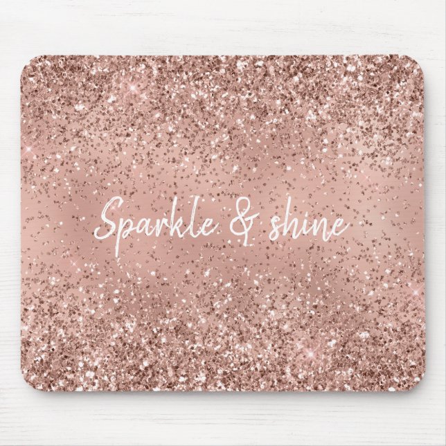 Glam Rose Gold Glitzer Mousepad (Vorne)