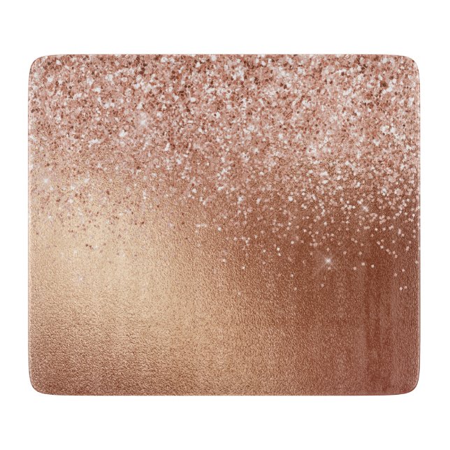 Glam Rose Gold Glitzer Schneidebrett (Vorderseite)