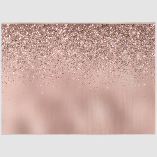 Glam Rose Gold Glitzer Seidenpapier (Vorderseite)