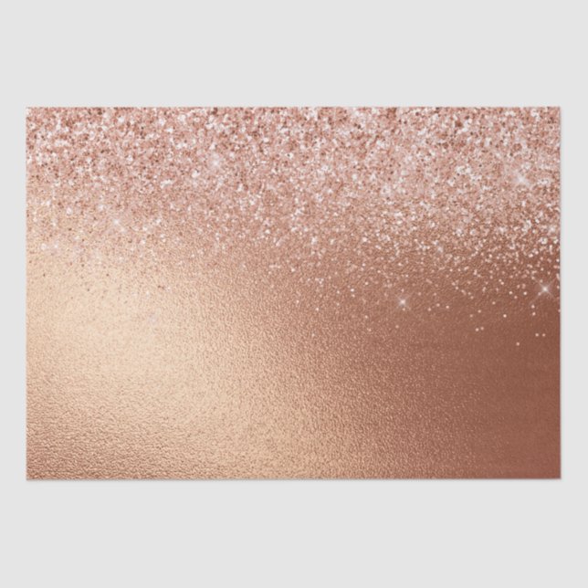 Glam Rose Gold Glitzer Seidenpapier (Vorderseite)
