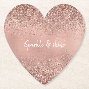 Glam Rose Gold Glitzer Untersetzer