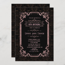 Glam Rose Gold Great Gatsby 18. Geburtstag