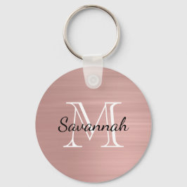 Glam Rose Gold Imitate Metal Monogram Schlüsselanhänger