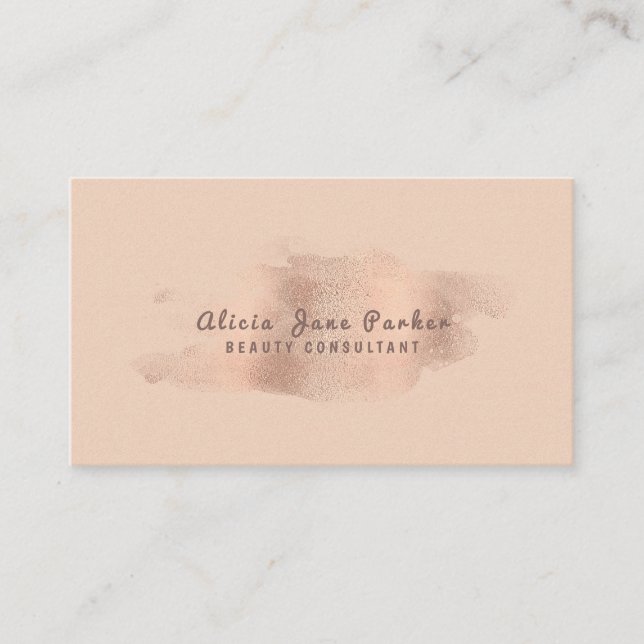 Glam Rose Gold Kupferfolie | Beautician Visitenkarte (Vorderseite)