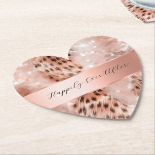 Glam Rose Gold Leopard Wedding Untersetzer