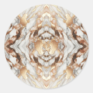 Glam Rose Gold Luxuriös Trend Marmor Runder Aufkleber