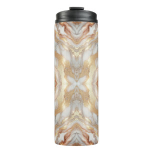 Glam Rose Gold Luxuriöse Trendy Marble Butterfly Thermosbecher
