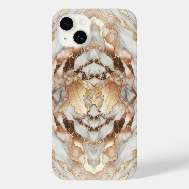 Glam Rose Gold Luxuriöses Trendy Marble Case-Mate iPhone Hülle (Rückseite)