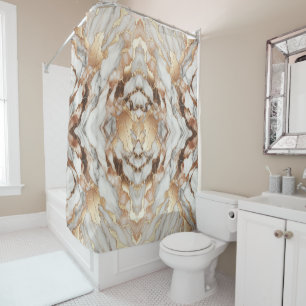 Glam Rose Gold Luxuriöses Trendy Marble Duschvorhang