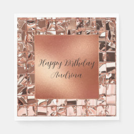 Glam Rose Gold Squares Foullook Serviette