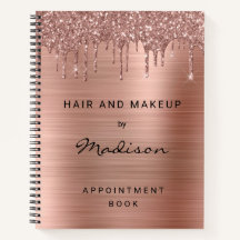 Glam Rose Gold Tropfen Glitzer Brushed Metal Appoi