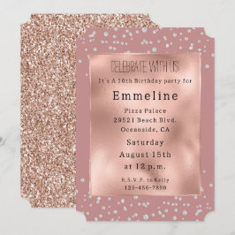 Glam Rose Gold White Diamonds Einladung