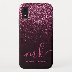 Glam Rose Rosa Glitzer Moderner Name für das Monog Case-Mate iPhone Hülle