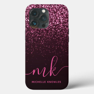 Glam Rose Rosa Glitzer Moderner Name für das Monog Case-Mate iPhone Hülle