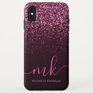 Glam Rose Rosa Glitzer Moderner Name für das Monog Case-Mate iPhone Hülle