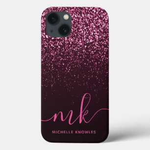 Glam Rose Rosa Glitzer Moderner Name für das Monog Case-Mate iPhone Hülle