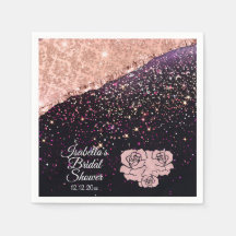 Glam Rose Schwarzer Glitzer Blush Rose