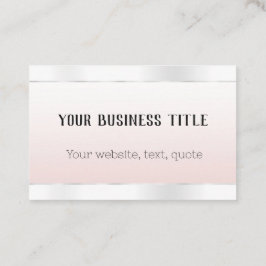 Glam Rose White Silver Snake Monogram Visitenkarte