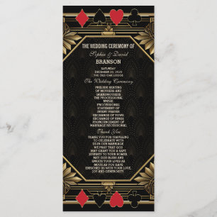 Glam Royal Gold Black Casino Poker Hochzeit Programm