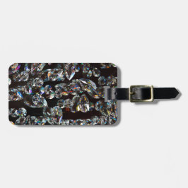 Glam Schwarz-weiß Diamond Kristallsteine drucken Gepäckanhänger