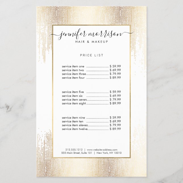 Glam Script Gold Confetti Rain Flyer (Vorne)