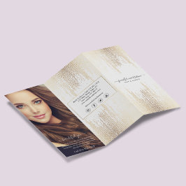 Glam Script Gold Confetti Rain Tri-Fold Broschüre