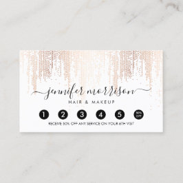 Glam Script Rose Gold Confetti Rain Loyalität Treuekarte