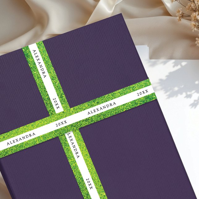 Glam Shimmer Purple And Pink Sparkle Glitter Typo Satinband (Von Creator hochgeladen)