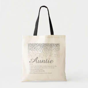 Glam Silber Glitter Coole Tante Tante Definition Tragetasche