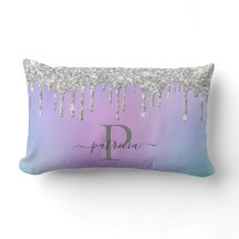 Glam Silber Glitter Tropfen Elegantes Monogramm
