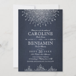 Glam silber Glitzer Kunst Deko Vintage Hochzeit Einladung