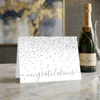 Glam Silber Konfetti Schrift Gratulation