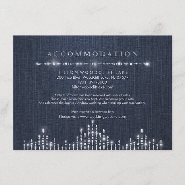 Glam silberne Kunst Deko Vintage Hochzeitsunterkun Begleitkarte (Vorderseite)