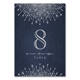 Glam silver art Deko vintage Hochzeitskarte Tischnummer