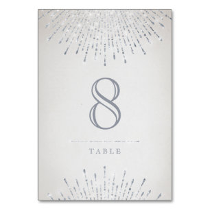 Glam silver art Deko vintage Hochzeitskarte Tischnummer
