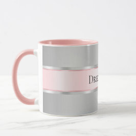 Glam Silver Blush Pink Ribbon Tasse