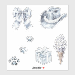 Glam Silver Bow Aufkleber