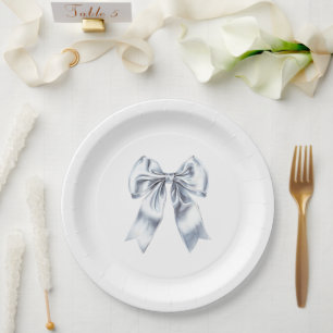 Glam Silver Bow Brautparty Pappteller