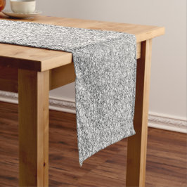 Glam Silver Glitzer Glitz    Großer Tischläufer