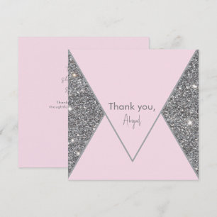 Glam Silver Glitzer und Pink Brautparty Danke