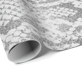 Glam Silver Gray Monochrom Python Schlange Skin Vi Geschenkpapier