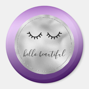 Glam Silver Lila Black Eyelashes Magnet