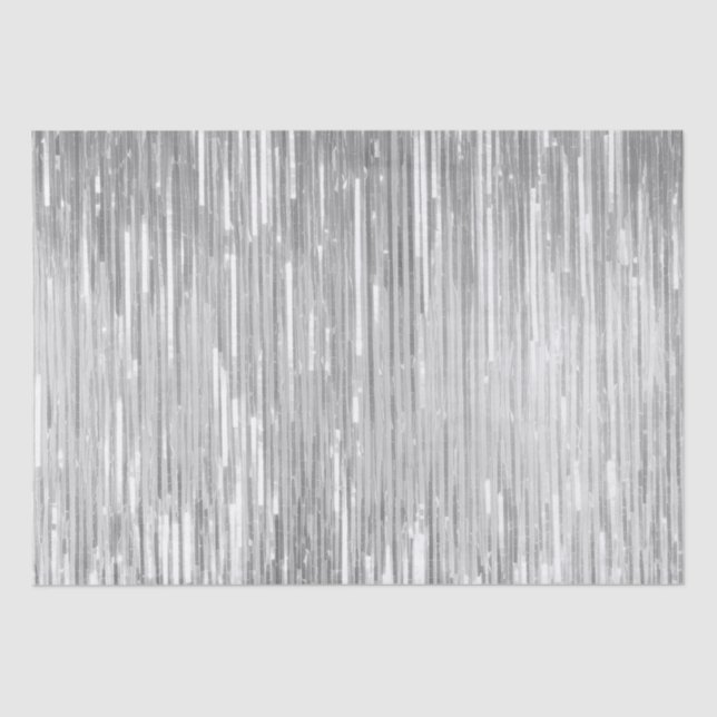 Glam Silver Sparkle Stripes Wedding Seidenpapier (Vorderseite)