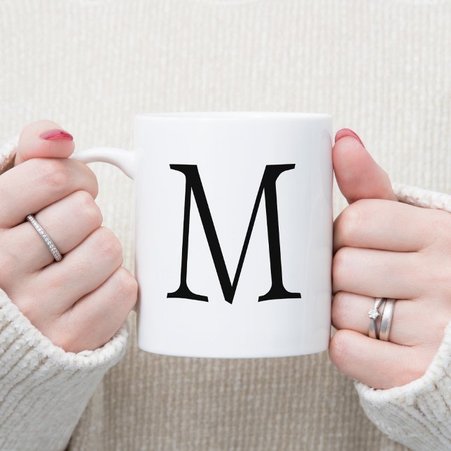 Glam Single Letter Decorative Monogram Kaffeetasse (Modern Minimalist Single Letter Monogram Coffee Cup)