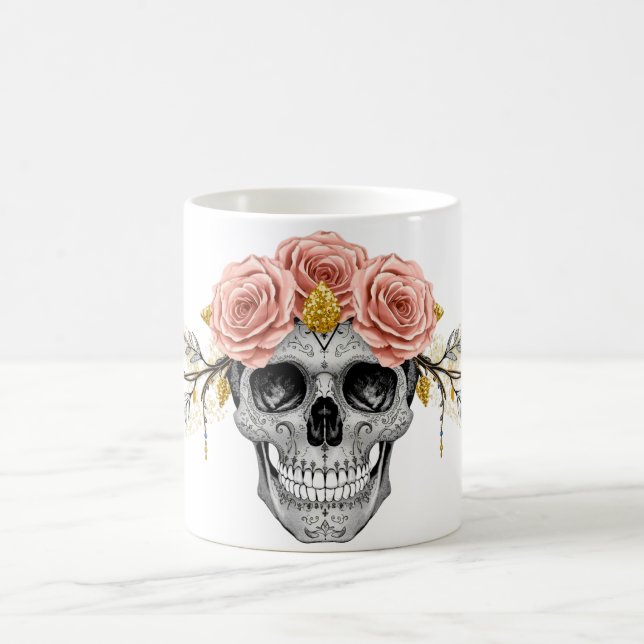 Glam Skull Mug | Elegant Gothic Halloween Cup Kaffeetasse (Mittel)