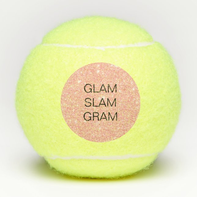 Glam Slam Gram Pink Glitzer Tennisbälle (Vorderseite)
