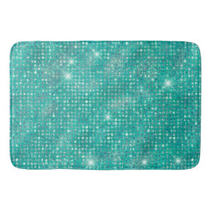 Glam Sparkle Dots Sea Glass Green Badematte