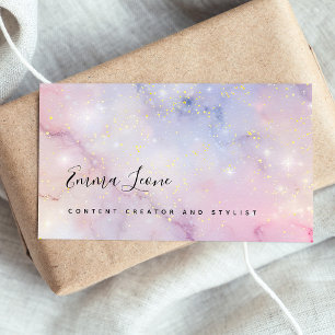 Glam Starry Pastelle mit Gold Visitenkarte